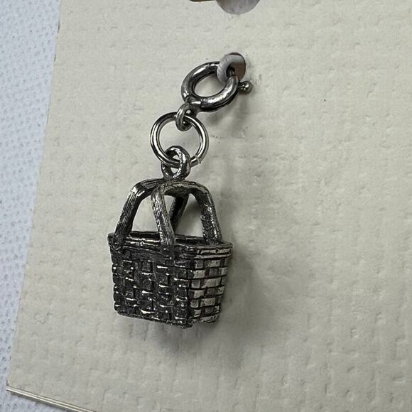 Longaberger Basket Large Market Basket Charm Antiqued Silver Tone NEW - Picture 3 of 7